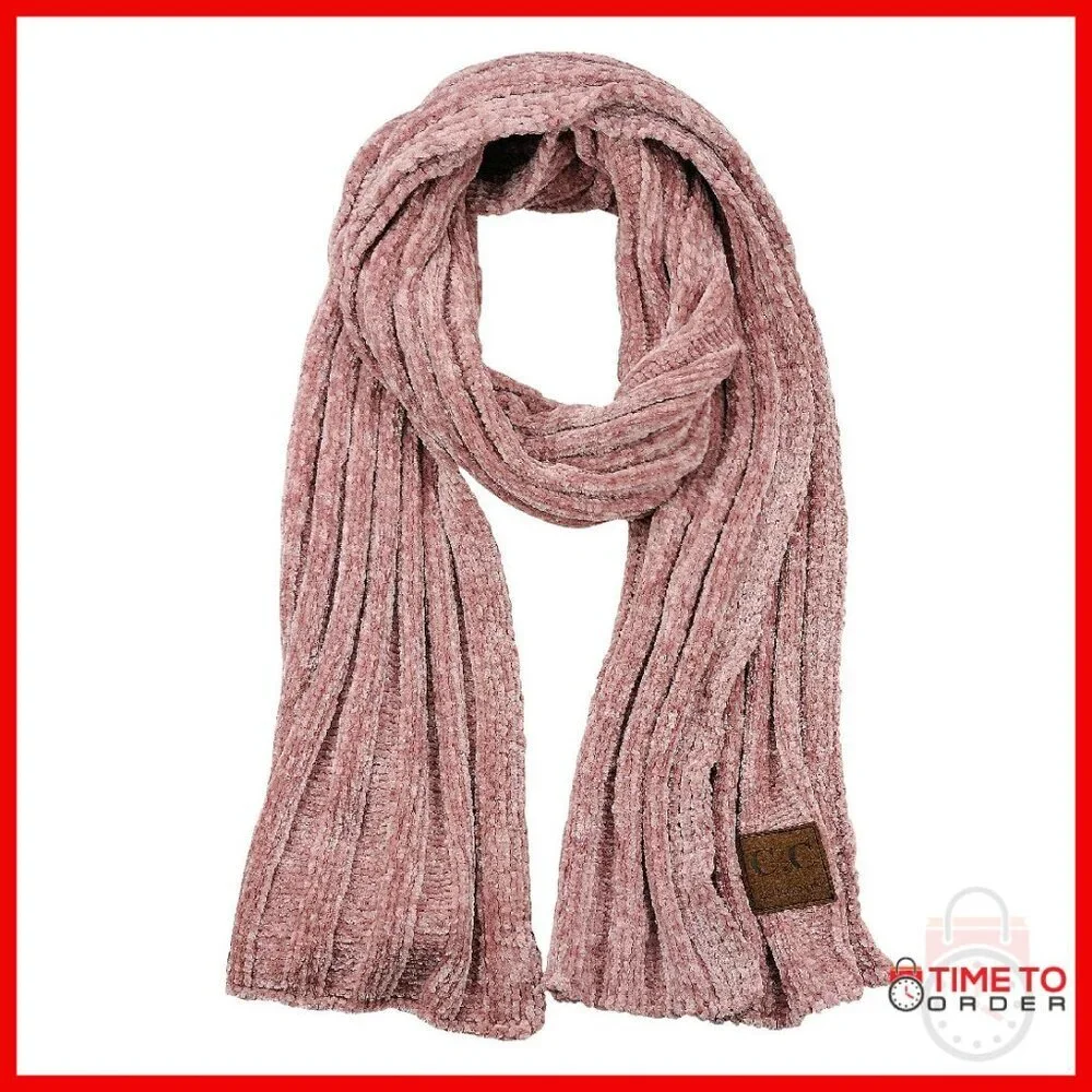 Ultra Soft Chenille Ribbed Knit Shawl Wrap Scarf 90